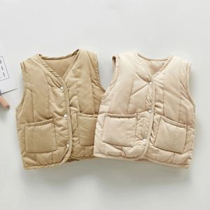 Gilet automne hiver bébé gilet plus chaud coton manteau mode coréenne enfants gilet pour filles garçons vêtements d'extérieur vestes vêtements 231219