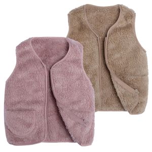 Waistcoat fleece kids vest for girls waistcoat toddler girl infant warm winter autumn sleeveless jacket children outwear 221125