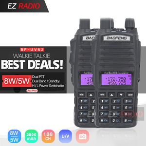 Talkie-walkie 2 voies DMR Ham Radios BaoFeng UV 82 double PTT 8W 5W bande 10 KM-82 UHF VHF Boafeng 82-5R 9R 5R 221119