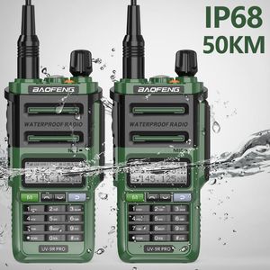 Talkie-walkie 2 pièces Baofeng UV-9R PRO IP68 étanche UHF VHF Ham CB Radio mise à niveau de UV9R 50KM longue portée