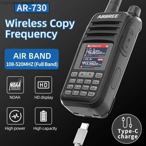 Walkie Talkie ABBREE AR-730 6 bandas Amateur Ham Radio bidireccional 256CH Air Band Walkie Talkie NOAA VOX USB SOS LCD Color Policía Escáner Aviación HKD230922