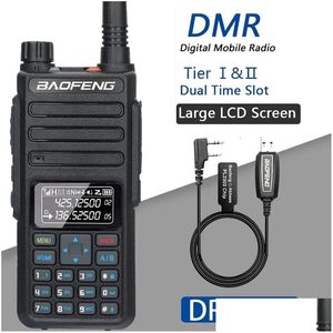 Talkie-walkie Baofeng Dr 1801 DMR Radio bidirectionnelle double bande niveau I II créneau horaire UHF poste numérique 231117 livraison directe électronique Telec Dhubu