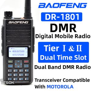 Talkie-walkie Baofeng DR-1801 UV DMR Talkie-walkie Tier 1 2 Tier2 Dual Time Slot Upgrade Digital Analog Ham Two Way Radio Station Wireless Set 230714