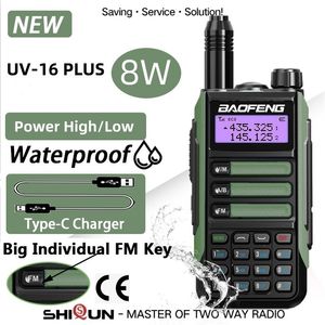 Walkie Talkie Baofeng Military UV 16 Plus 8 W Portable Radio Station USB Type C Charger Upgrade of UV 5R Original 16 FM 230823