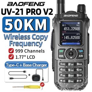 Walkie Talkie Baofeng UV 21 PRO V2 Frequenza di copia wireless 16 KM a lungo raggio TIPO C Radio bidirezionale Ham CB UV 5R UV 17 231019