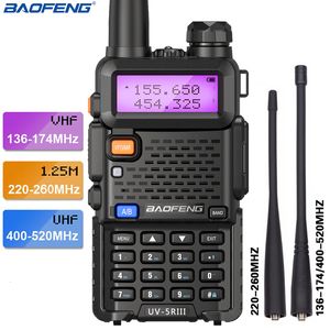 Walkie Talkie BAOFENG UV-5R III Tri-band 220-260Mhz 5W Portable CB Ham Two Way Radio HF Transceiver UV- 5RX3 Antennas 221108