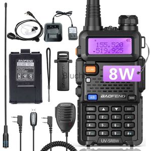 Walkie talkie baofeng uv5r 8w high power walkie talkie dualband bidiouterie radio vhfuhf 136174mhz 400520mhz émetteur-récepteur de radio amateur portable x0802