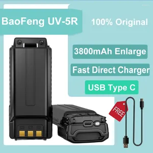 Talkie-walkie BF-F8HP Batterie BaoFeng UV-5R USB Type C D'origine Agrandir 3800 mah Étendu Li-ion BL-5 UV-5RA Radio UV-5RE