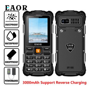 Talkie-walkie EAOR 2G Clavier de lampe de poche pour téléphone robuste avec batterie 3000mAh Banque d'alimentation IP68 Fonction étanche Dual SIM Mobile 221119