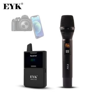 Walkie Talkie EYK EW-C100 Micrófono de mano inalámbrico UHF de un solo canal con función de monitor para teléfonos inteligentes Cámaras DSLR Entrevista Grabación de video 231023