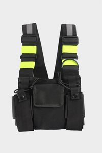 Talkie-walkie vert harnais tactique sac avant sac pochette étui de transport pour Motorola TYT Baofeng gilet plate-forme poitrine