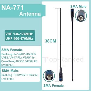 Talkie-walkie NAGOYA NA 771 antenne double bande VHF UHF SMA femelle mâle pour UV 5R UV 82 BF 888S DM 1701 UVK5 K6 UVK5 8 de Long 38CM UV 16 231019