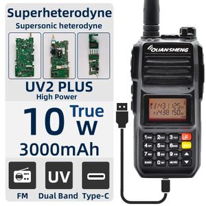 Walkie Talkie Quansheng TG UV2 Plus 10W Superheterodino FM portátil Estación de conmutación de radio bidireccional Conjunto inalámbrico Ham de largo alcance 231030