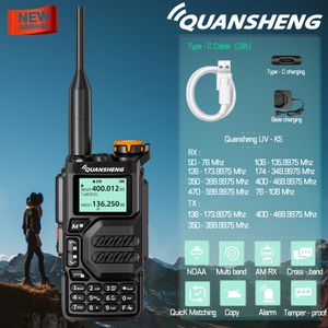 Talkie-walkie Quansheng UVK5 longue portée Air double bande 2 voies Radio 5W haute puissance 1600mAh Portable 200 canaux câble TPYEC gratuit 230830
