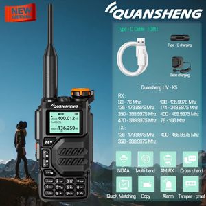 Walkie Talkie Quansheng UVK5 Aire de largo alcance DualBand 2Way R 5W Alta potencia 1600mAh Portátil 200 canales Cable TPYEC gratuito 231030