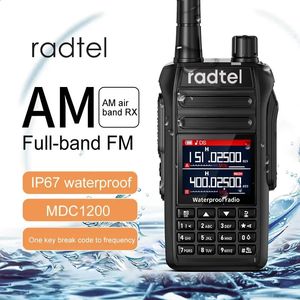 Talkie-walkie Radtel RT495 10w IP67 étanche 6 bandes Amateur jambon bidirectionnel R 256CH tion Air bande LCD couleur Scan 231030