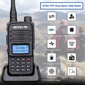Talkie-walkie Retevis RT85 Stations de Radio bidirectionnelles jambon 5W talkie-walkie VHF UHF double bande Amateur Portable TYT UV88 uv88 230830