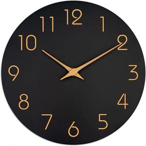 Horloges murales 12 pouces horloge noire à piles silencieuse non tic-tac simple minimaliste chiffres en or rose décoratif 231122