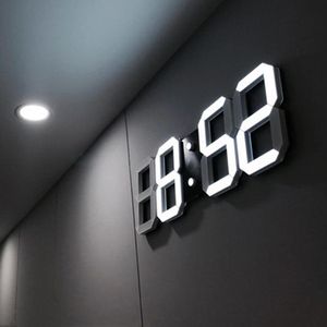 Relojes de pared Reloj LED 3D Mesa digital moderna Alarma de escritorio Luz nocturna Saat para el hogar Sala de estar Oficina 24 o 12 horas