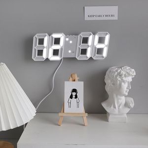 Relojes de pared Reloj digital LED 3D Decoración de pared Modo nocturno brillante 3 alarmas Reloj de mesa electrónico 12 / 24H Reloj de pared para sala de estar Reloj LED 230718