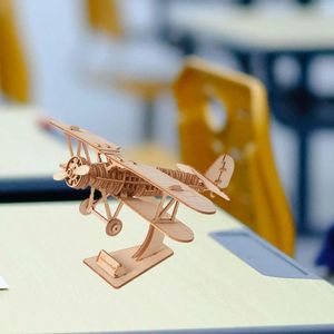 Horloges murales 3D Puzzle en bois modèle biplan apprentissage jouet mignon avion kits mécaniques pour salle de bain intérieure salle à manger salon cuisine