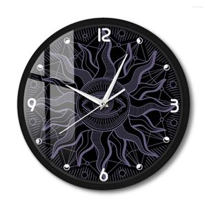 Relojes de pared Ojo que todo lo ve Orden mundial Signo de masonería Reloj de diseño moderno Símbolo masón Illuminati Arte minimalista Decoración del hogar