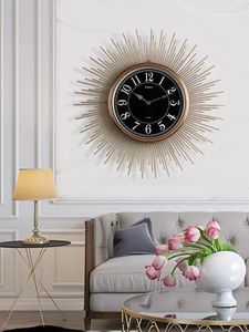 Horloges murales Style américain rétro horloge salon meubles mode créative silencieux quartz luxe décoratif