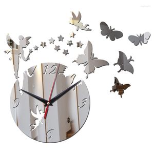 Horloges murales Arrivée 2024 Miroir de vente directe Sun Acrylique 3D DÉCOR HOME DIY CRISTAL Quartz Clock Art Watch