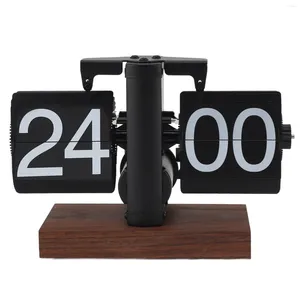 Relojes de pared Auto Flip Desk Reloj Perilla Ajustable Digital Down Batería Alimentado 24 horas Vintage Números grandes para oficina