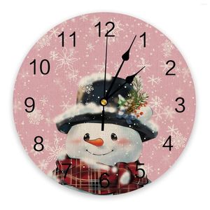 Relojes de pared Navidad copo de nieve muñeco de nieve reloj comedor restaurante cafetería decoración redonda silenciosa decoración del hogar