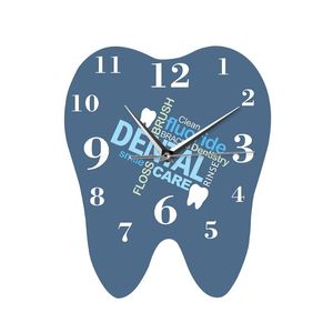 Relojes de pared con palabras dentales, reloj en forma de diente, reloj profesional de dentista, adorno decorativo para clínica, regalo para cirujano de ortodoncia