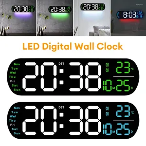 Horloges murales Horloge numérique Date Semaine Affichage de la température Télécommande LED Alarme Compte à rebours Fonction de minuterie Changement de couleur