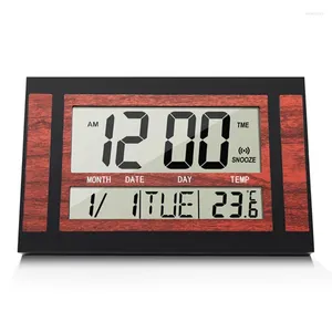 Horloges murales Horloge numérique LCD grand nombre temps température calendrier alarme table bureau design moderne bureau maison