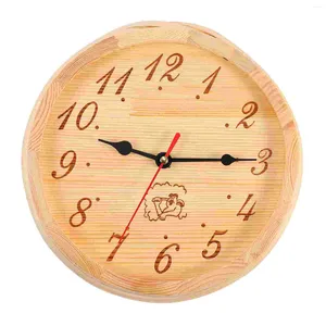 Horloges Murales Numérique Sauna Ronde Horloge Suspendue Cuisine En Bois