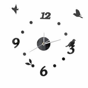 Relojes de pared pájaros volando libremente números árabes digitales punto DIY pegatinas de reloj autoadhesivas cuarzo hermoso decorativo