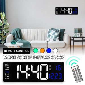 Relojes de pared L Reloj digital LED de 16 pulgadas con control remoto Pantalla grande Contador arriba y abajo Temporizador Atenuación de 10 niveles Alarma alimentada por USB