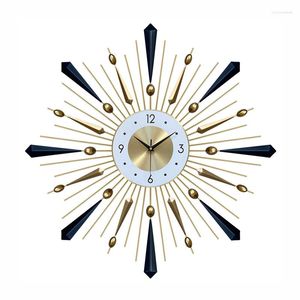 Relojes de pared Reloj grande Diseño moderno Metal Mecanismo de máquina silenciosa Nórdico Minimalista Moda Saat Decoración del hogar para dormitorio