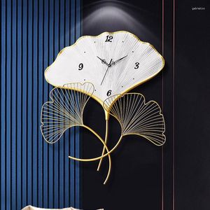 Relojes de Pared, Reloj dorado grande, diseño moderno, mecanismo de Metal creativo silencioso de lujo, Reloj de cuarzo, decoración del hogar WSW100YH