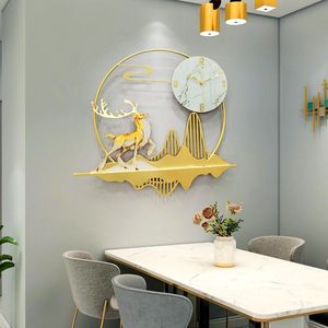 Relojes de Pared Reloj Simple grande estilo chino sala de estar Metal silencioso diseño moderno creativo Reloj Pared decoración del hogar 50