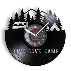 Horloges murales Live Love Camp Summer Camping Design moderne Horloge Montre Camper Mave Cave Décor Glamping Adventure Vintage Montres