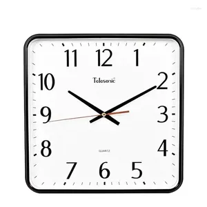 Horloges murales Horloge moderne Grand salon montre carrée décor à la maison mouvement de balayage silencieux Relogio De Parede cadeau FZ293