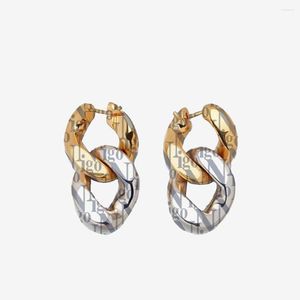 Horloges murales NIGO 925 Silver Stud Earplugs Chain Twist Design Boucle d'oreille Bijoux # nigo89159