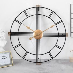 Horloges murales horloge nordique moderne minimaliste salon en fer forgé créatif Antique silencieux métal décoratif