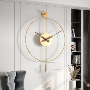 Relojes de pared Nordic Light Luxury Modern Fashion Home Creative ClocksSimple Living Room Sofa Background Reloj de péndulo