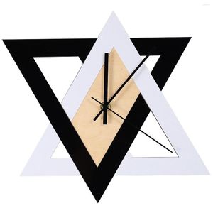 Relojes de pared Personalidad nórdica Reloj creativo en blanco y negro Vintage Mudo Minimalista Decorativo Dos relojes triangulares superpuestos