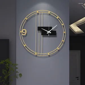 Relojes de pared Nórdico elegante elegante Elegante Funda de lujo Reloj Art Deco Estética industrial gran tamaño Saat Home Design