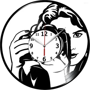 Horloges murales Pographer Themed Clock - Camera Theme Art Home Room Decorations Pograph Decor Gifts Set Idea For Girls And Wo