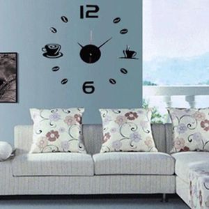 Horloges murales Chambre Salon Décor Montre Horloge Autocollant Cadeaux Grand Numéro Noir Bureau Art Decal Moderne 2024 Mode