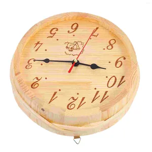 Relojes de pared Sauna Reloj de madera Decoración colgante Temporizador decorativo electrónico Equipo de sala Reloj de vapor