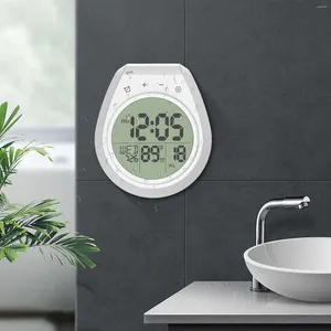 Horloges murales Horloge de douche Grand écran LCD Écran tactile Minuterie étanche Salle de bain Compte à rebours pour adultes